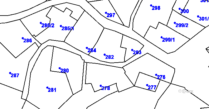 Parcela st. 282 v KÚ Čučice, Katastrální mapa