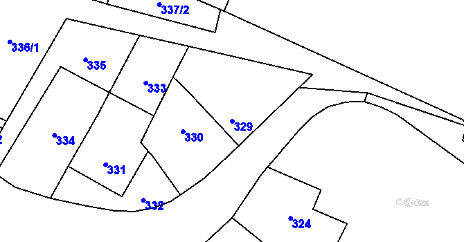 Parcela st. 329 v KÚ Čučice, Katastrální mapa