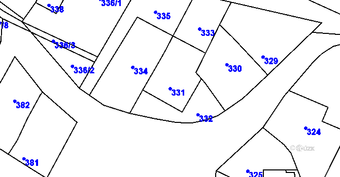 Parcela st. 331 v KÚ Čučice, Katastrální mapa