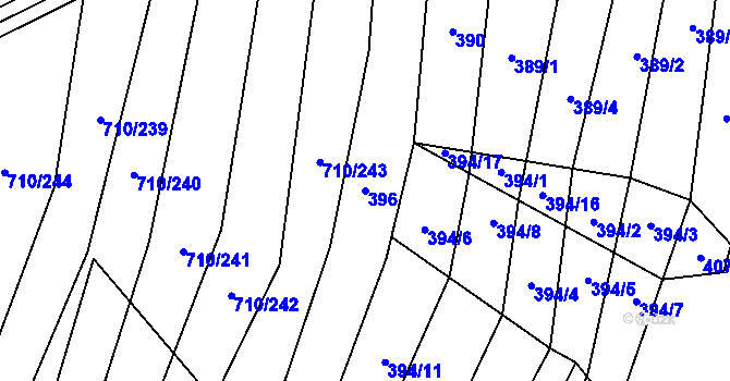 Parcela st. 396 v KÚ Čučice, Katastrální mapa