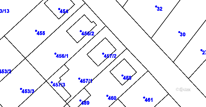 Parcela st. 457/2 v KÚ Čučice, Katastrální mapa