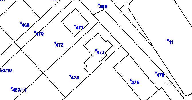 Parcela st. 473 v KÚ Čučice, Katastrální mapa