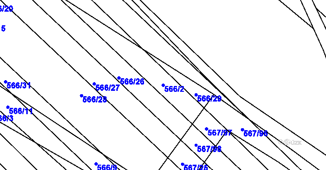 Parcela st. 566/2 v KÚ Čučice, Katastrální mapa