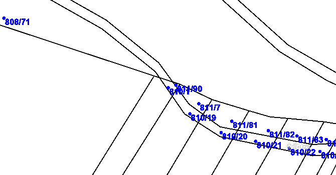 Parcela st. 810/1 v KÚ Čučice, Katastrální mapa