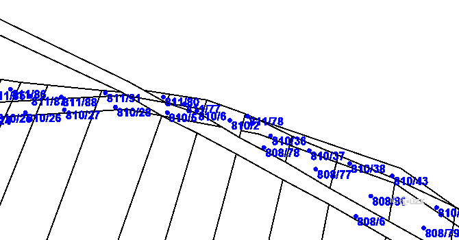 Parcela st. 810/2 v KÚ Čučice, Katastrální mapa