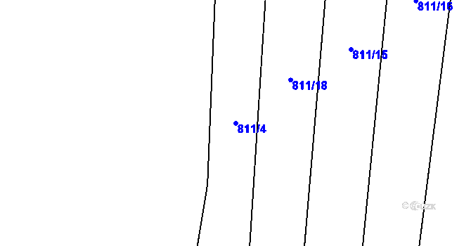 Parcela st. 811/4 v KÚ Čučice, Katastrální mapa