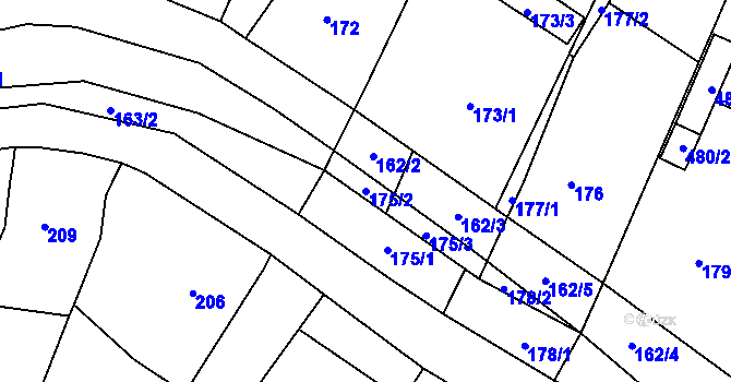 Parcela st. 175/2 v KÚ Čučice, Katastrální mapa