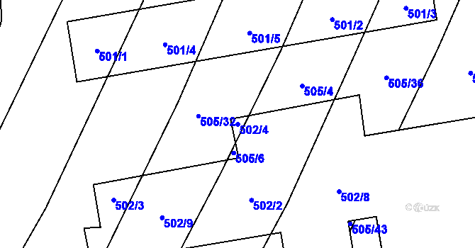 Parcela st. 502/4 v KÚ Čučice, Katastrální mapa
