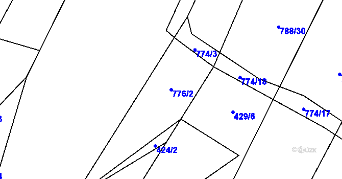 Parcela st. 776/2 v KÚ Čučice, Katastrální mapa