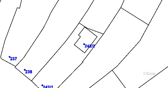 Parcela st. 242/2 v KÚ Čučice, Katastrální mapa