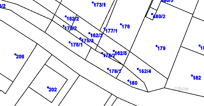 Parcela st. 178/2 v KÚ Čučice, Katastrální mapa