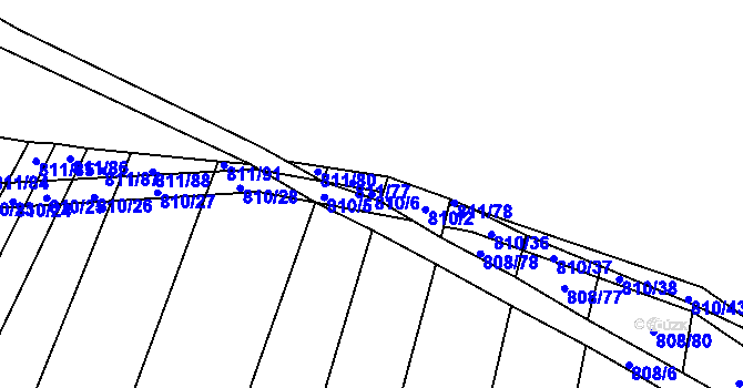 Parcela st. 810/6 v KÚ Čučice, Katastrální mapa