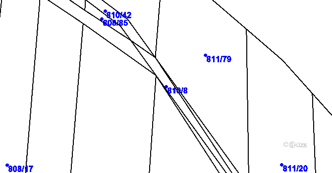 Parcela st. 810/8 v KÚ Čučice, Katastrální mapa