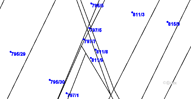 Parcela st. 811/8 v KÚ Čučice, Katastrální mapa