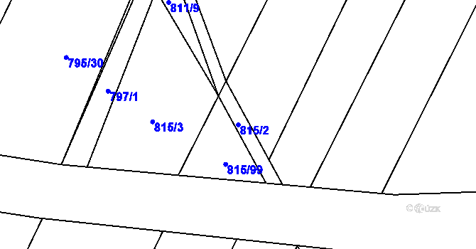 Parcela st. 815/2 v KÚ Čučice, Katastrální mapa