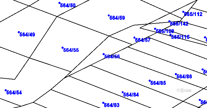 Parcela st. 564/56 v KÚ Čučice, Katastrální mapa