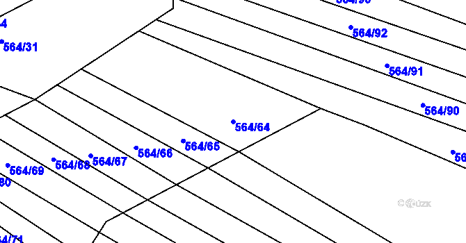 Parcela st. 564/64 v KÚ Čučice, Katastrální mapa