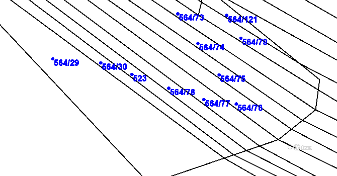 Parcela st. 564/78 v KÚ Čučice, Katastrální mapa
