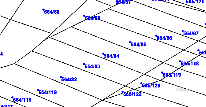 Parcela st. 564/84 v KÚ Čučice, Katastrální mapa