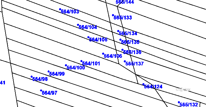 Parcela st. 564/106 v KÚ Čučice, Katastrální mapa