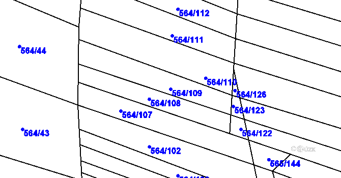 Parcela st. 564/109 v KÚ Čučice, Katastrální mapa