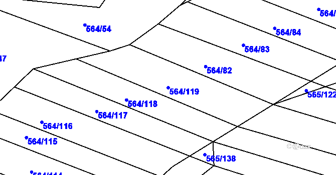 Parcela st. 564/119 v KÚ Čučice, Katastrální mapa