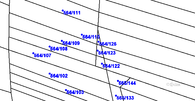 Parcela st. 564/123 v KÚ Čučice, Katastrální mapa