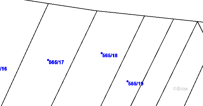 Parcela st. 565/18 v KÚ Čučice, Katastrální mapa