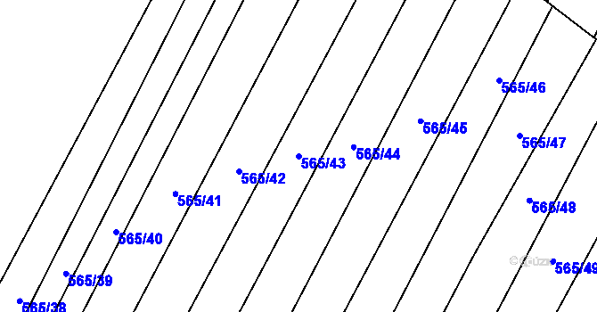 Parcela st. 565/43 v KÚ Čučice, Katastrální mapa