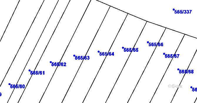Parcela st. 565/64 v KÚ Čučice, Katastrální mapa