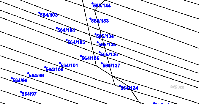 Parcela st. 565/136 v KÚ Čučice, Katastrální mapa