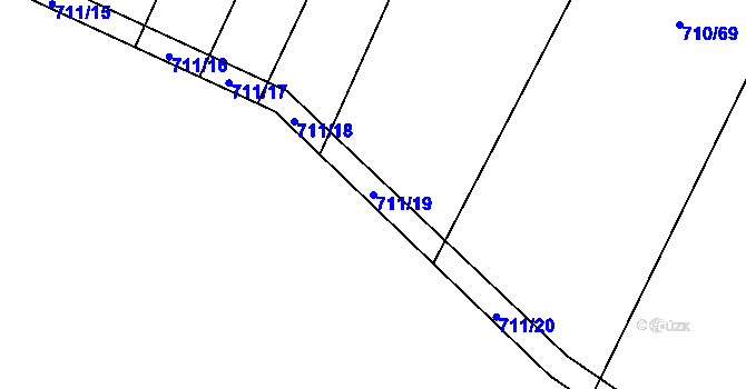 Parcela st. 711/19 v KÚ Čučice, Katastrální mapa