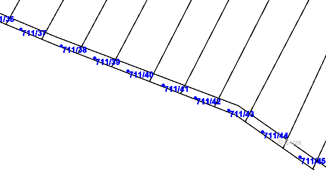 Parcela st. 711/41 v KÚ Čučice, Katastrální mapa