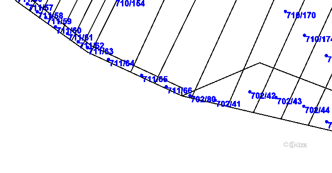 Parcela st. 711/66 v KÚ Čučice, Katastrální mapa
