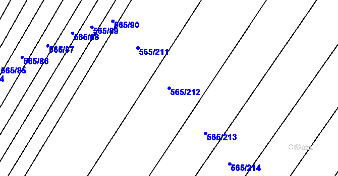 Parcela st. 565/212 v KÚ Čučice, Katastrální mapa