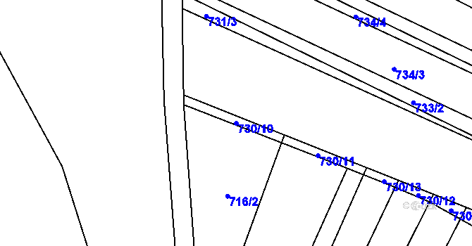 Parcela st. 730/10 v KÚ Čučice, Katastrální mapa