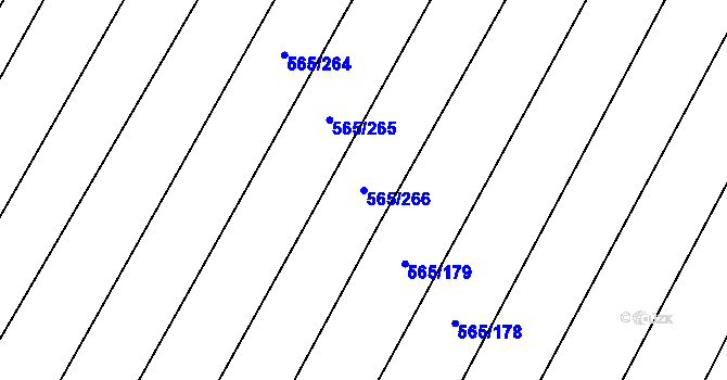 Parcela st. 565/266 v KÚ Čučice, Katastrální mapa