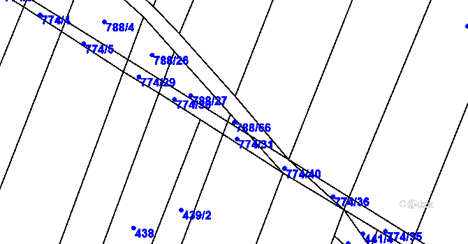 Parcela st. 788/66 v KÚ Čučice, Katastrální mapa