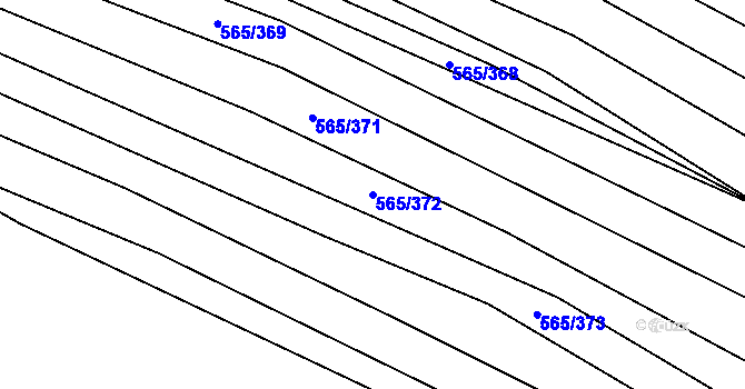 Parcela st. 565/372 v KÚ Čučice, Katastrální mapa