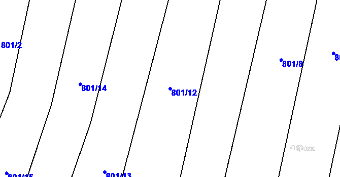 Parcela st. 801/12 v KÚ Čučice, Katastrální mapa