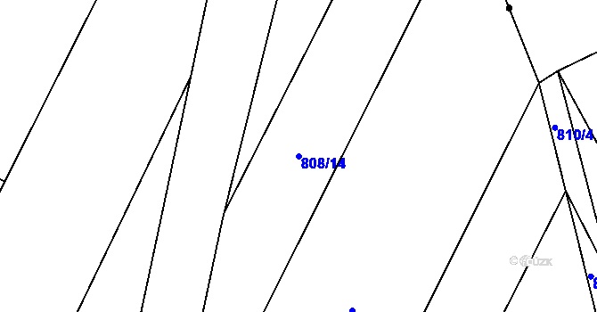 Parcela st. 808/14 v KÚ Čučice, Katastrální mapa