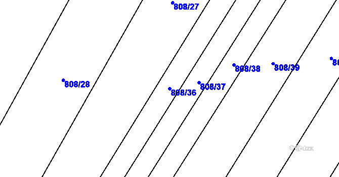 Parcela st. 808/36 v KÚ Čučice, Katastrální mapa