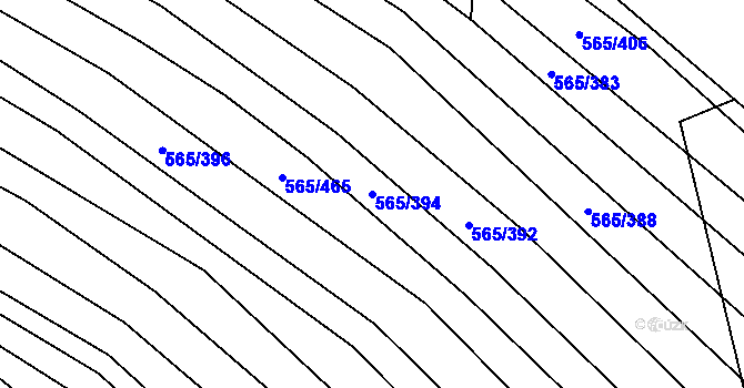Parcela st. 565/394 v KÚ Čučice, Katastrální mapa