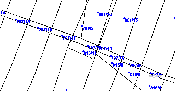 Parcela st. 797/13 v KÚ Čučice, Katastrální mapa