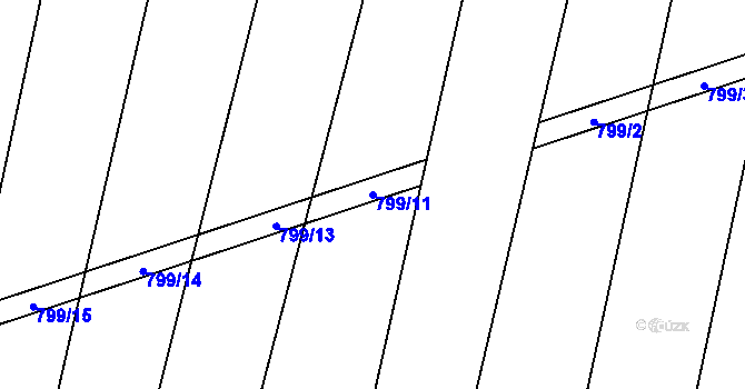 Parcela st. 799/11 v KÚ Čučice, Katastrální mapa