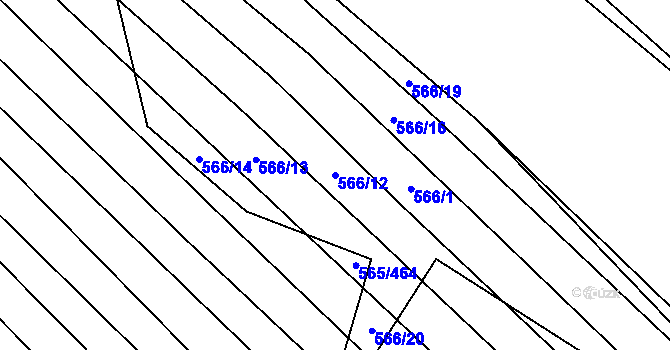 Parcela st. 566/12 v KÚ Čučice, Katastrální mapa