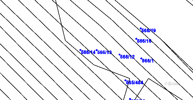 Parcela st. 566/13 v KÚ Čučice, Katastrální mapa
