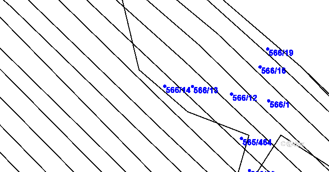 Parcela st. 566/14 v KÚ Čučice, Katastrální mapa