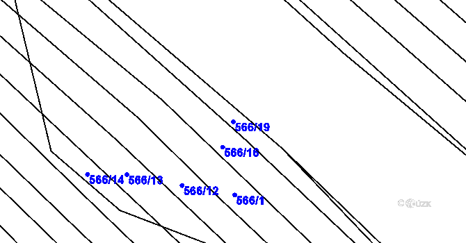 Parcela st. 566/19 v KÚ Čučice, Katastrální mapa
