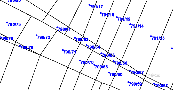 Parcela st. 790/64 v KÚ Čučice, Katastrální mapa